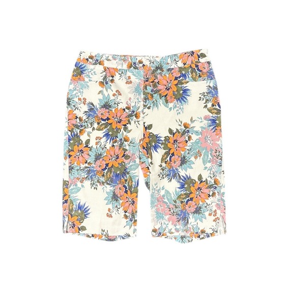 Tribal Pants - Tribal Pink Mist Bermuda Shorts Floral Print Multi Color Made in Canada Sz 8 NWT